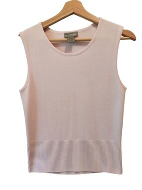 Designers Originals Pale Pink Ribbed-Hem Tank Top. Size Large.